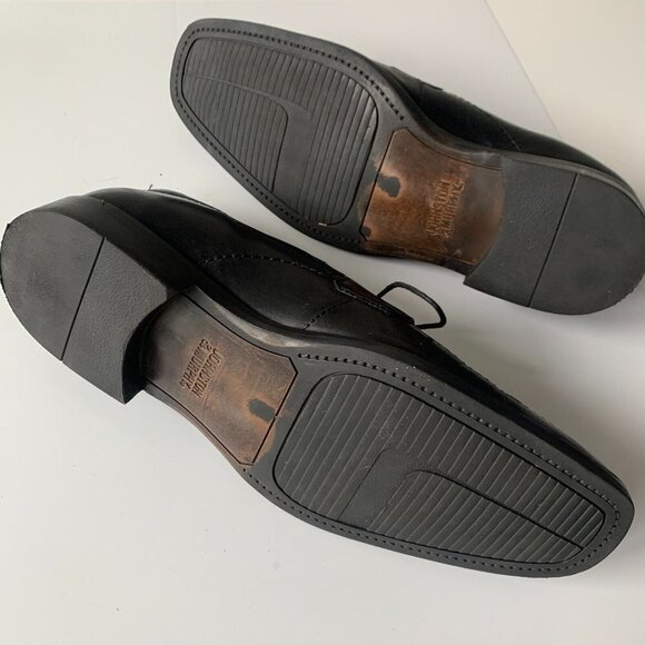 Johnston & Murphy‎ Shuler Oxford Black Leather Dress Shoes Men\'s Sz 10.5 Lace-up